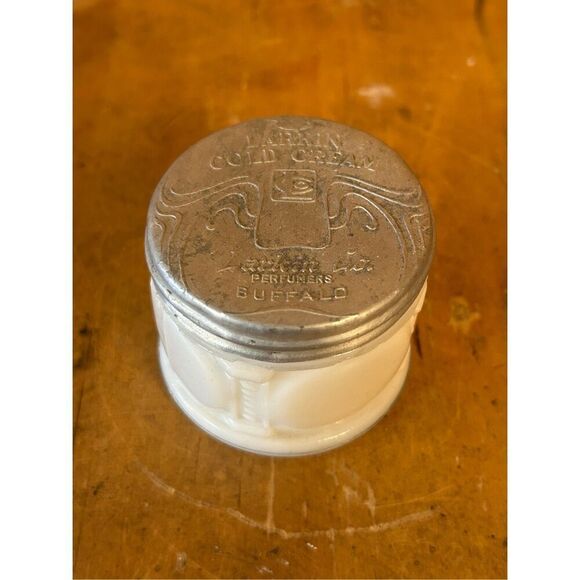 Antique Larkin Co. Buffalo NY Cold Cream Embossed Jar w/Lid (8272) - Picture 1 of 7